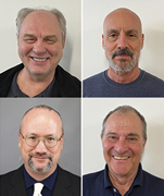 Four headshots show Valeriy Lukyanenko at top left, Joaquin Muriel at top right, Robert Bloch at bottom right, and Noah Weisleder at bottom left.